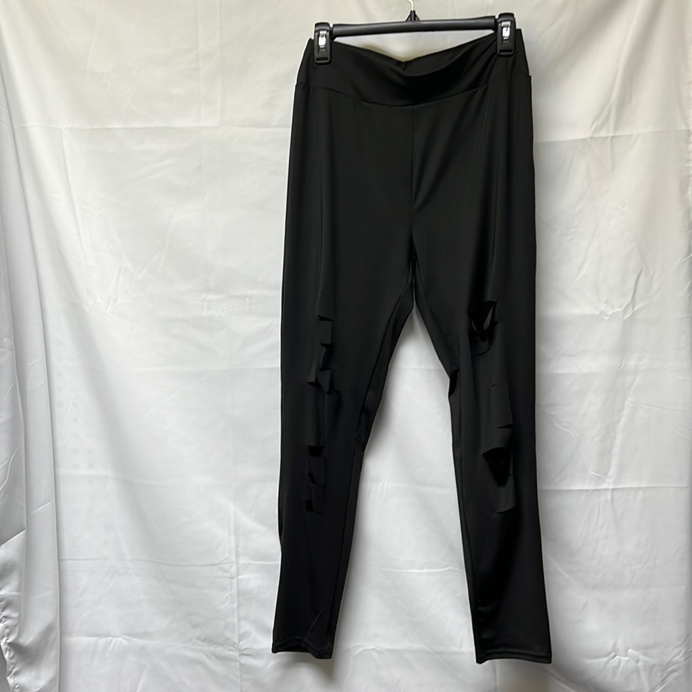 ACESHIN black leggings. Cut front legs
